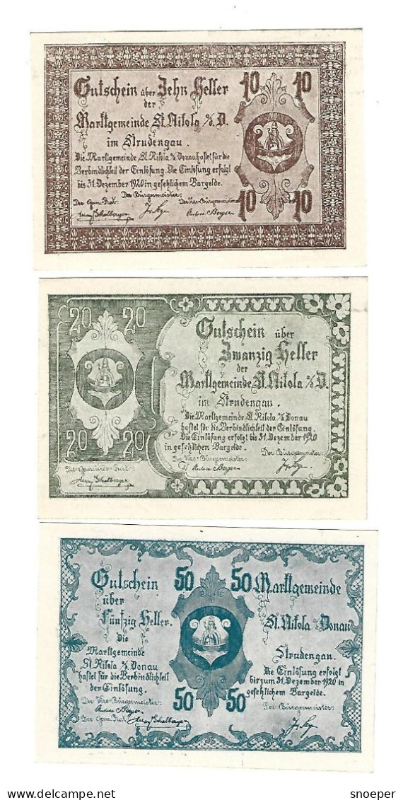 **notgeld   Austria  St  Nikola Serie Compleet  914.3 - Oesterreich