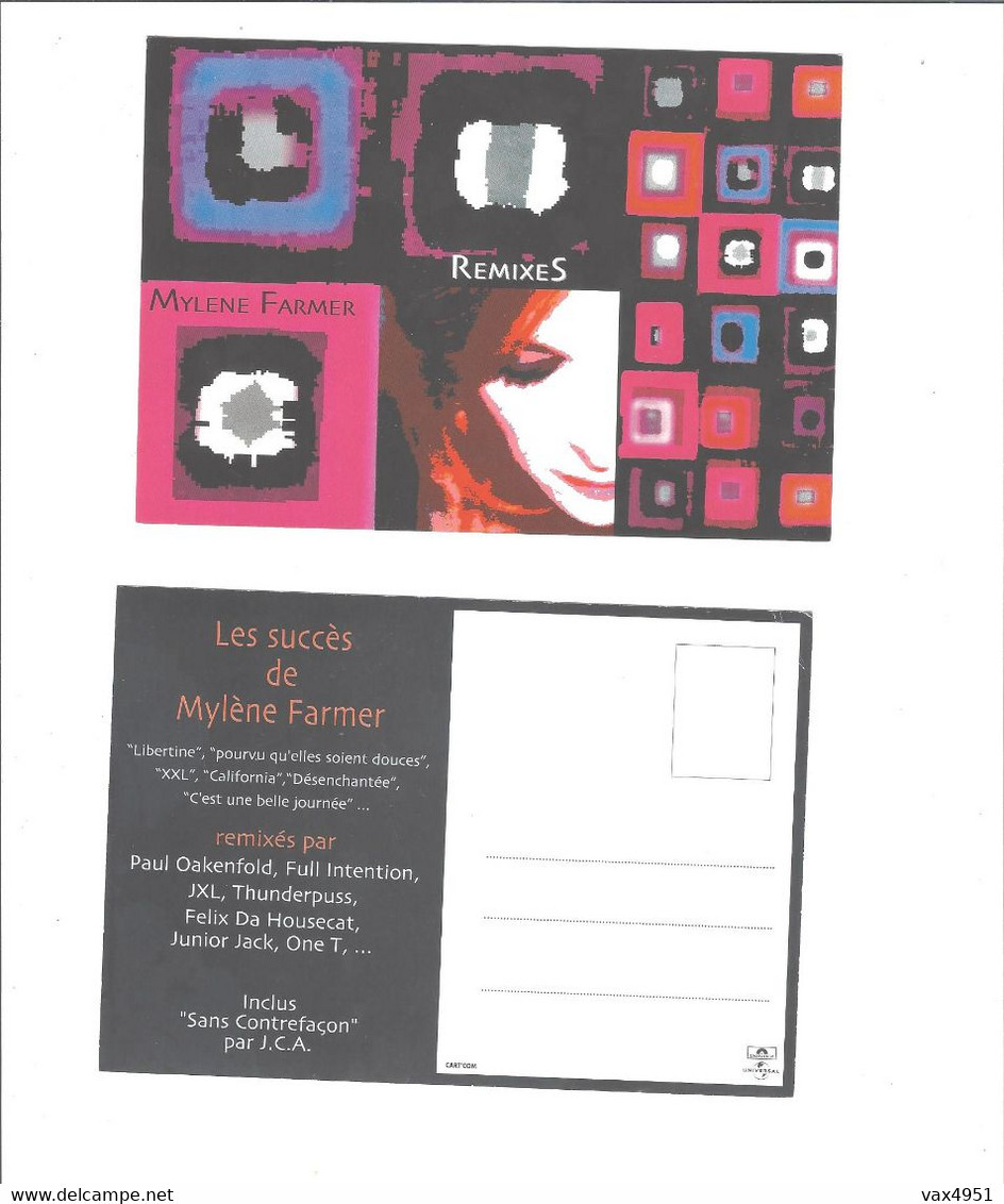 CARTE PUB  CART COM  MUSIQUE  MYLENE FARMER        ***        A SAISIR ** - Advertising