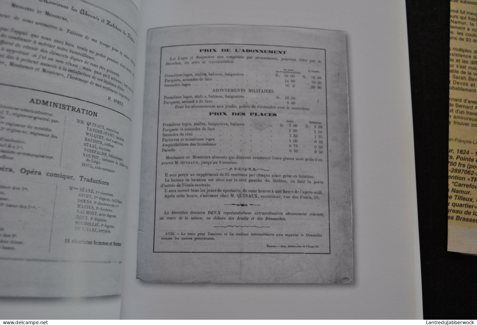 Bernard ANCIAUX Le Théâtre Royal De Namur 1824 1994 Histoire Belle Epoque Occupation Guerre Régionalisme  - België