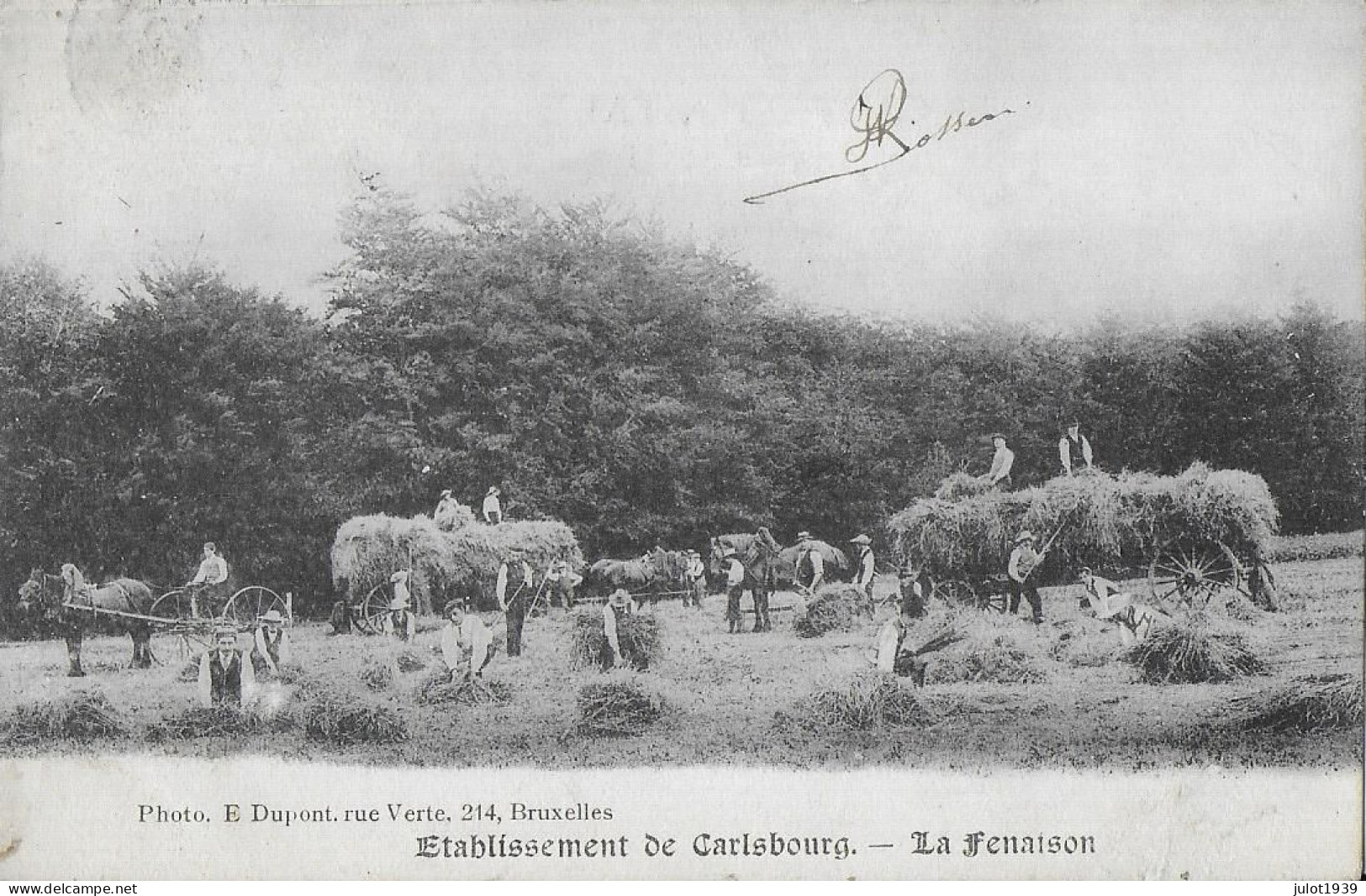 Julot1939 ... CARLSBOURG ..-- La FENAISON . Très RARE . Vers Docteur A. BUYLE à NIEUWKERKEN . - Paliseul