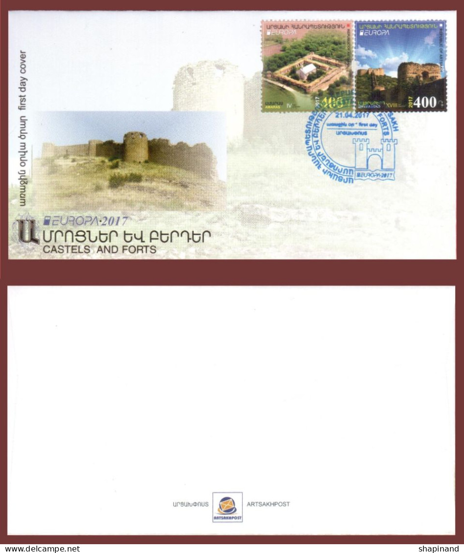 Artsakh 2017 FDC "Europa.Monasteries "Amaras" (IV Century)and "Mayraberd" (XVIII AD)" Quality:100% - Armenia