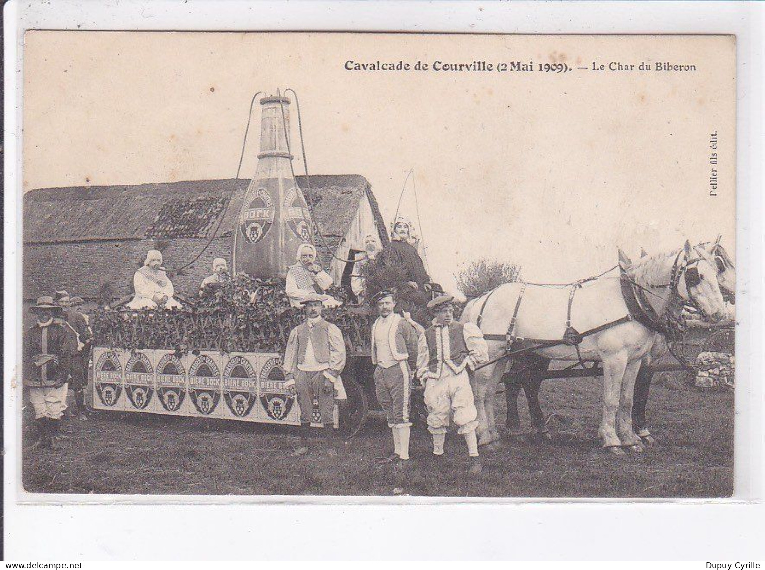 COURVILLE: 1909, Cavalcade, Le Char Du Biberon - Très Bon état - Courville