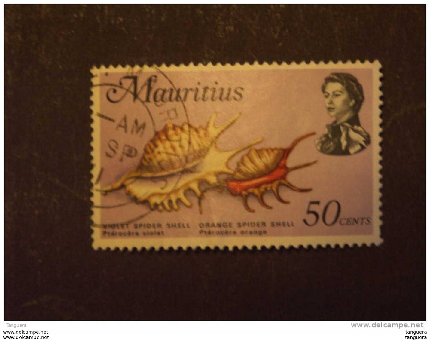 Mauritius Maurice 1969 Elisabeth II Faune Marine Ptérocères Filigrane Droit à L'envers Upside Down Yv 340 O - Crostacei