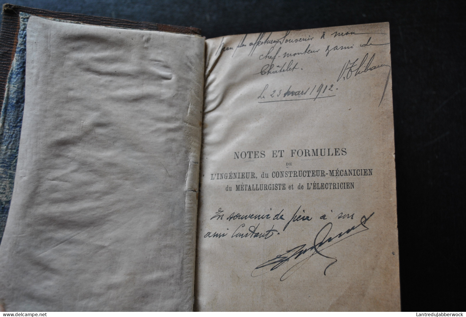 VIGREUX MILANDRE Notes Et Formules De L'ingénieur Du Constructeur Mécanicien Du Métallurgiste Et De L'électricien 1900 - Bricolage / Technique