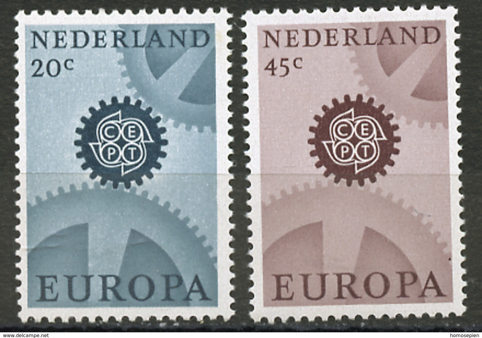 Pays Bas - Netherlands - Niederlande 1967 Y&T N°850a à 851a - Michel N°878y à 879y *** - EUROPA - Fluorescent - Unused Stamps