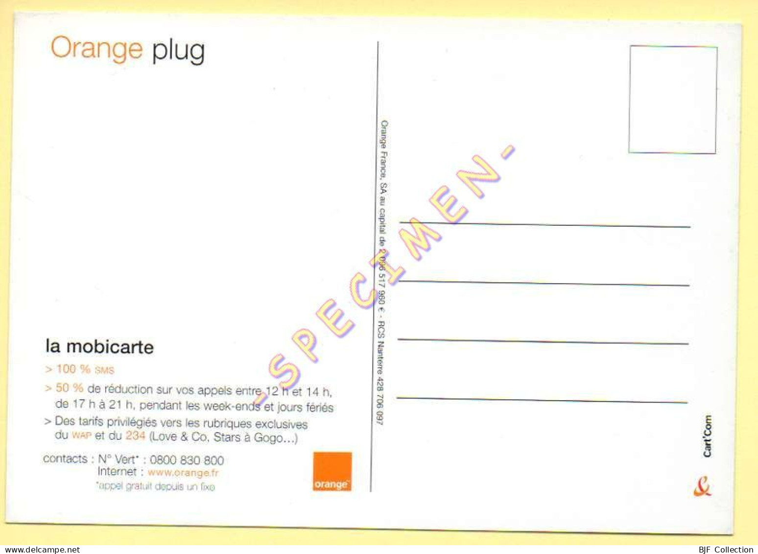 ORANGE PLUG – La Mobicarte – Internet/Téléphonie - Werbepostkarten