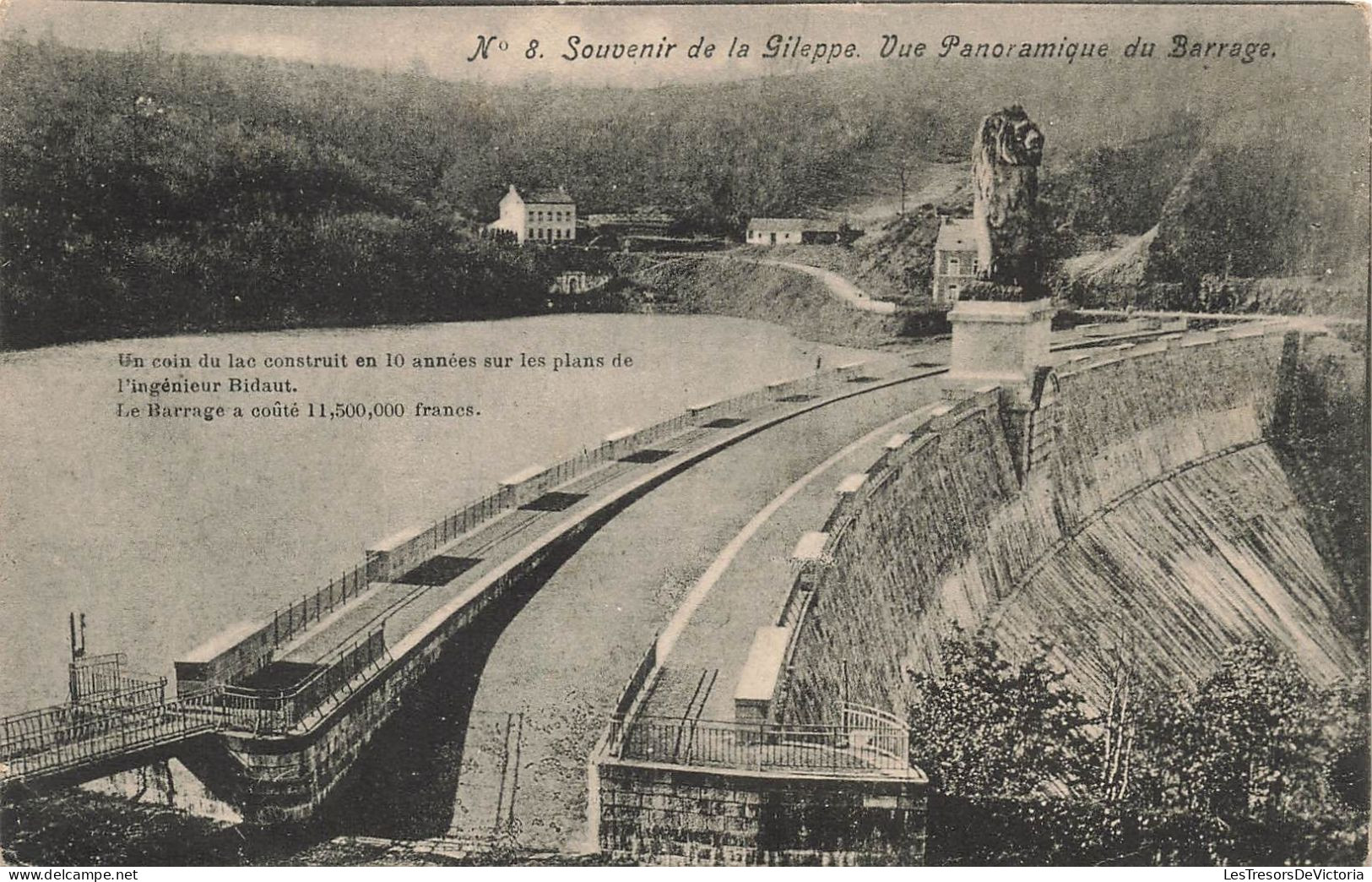 BELGIQUE - La Gileppe - Souvenir De La Gileppe - Vue Panoramique Du Barrage - Carte Postale Ancienne - Gileppe (Barrage)