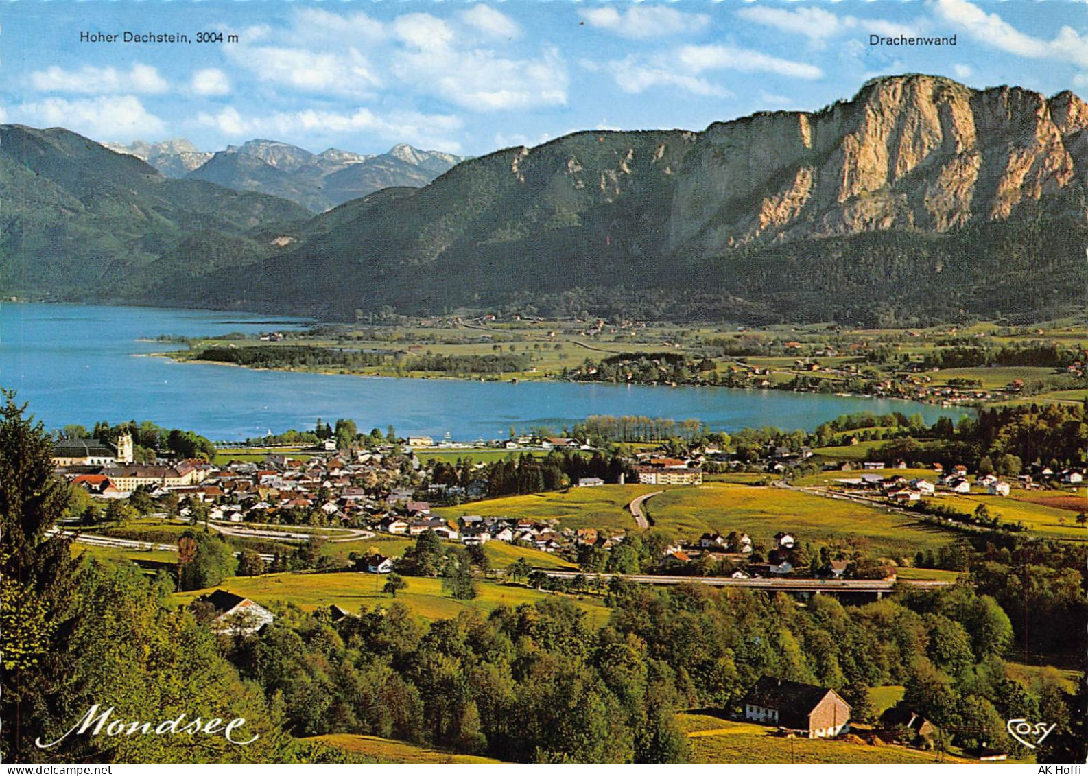 Mondsee / Salzkammergut Autobahn Salzburg Wien, See Alpenpanorama, Fliegeraufnahme - Mondsee