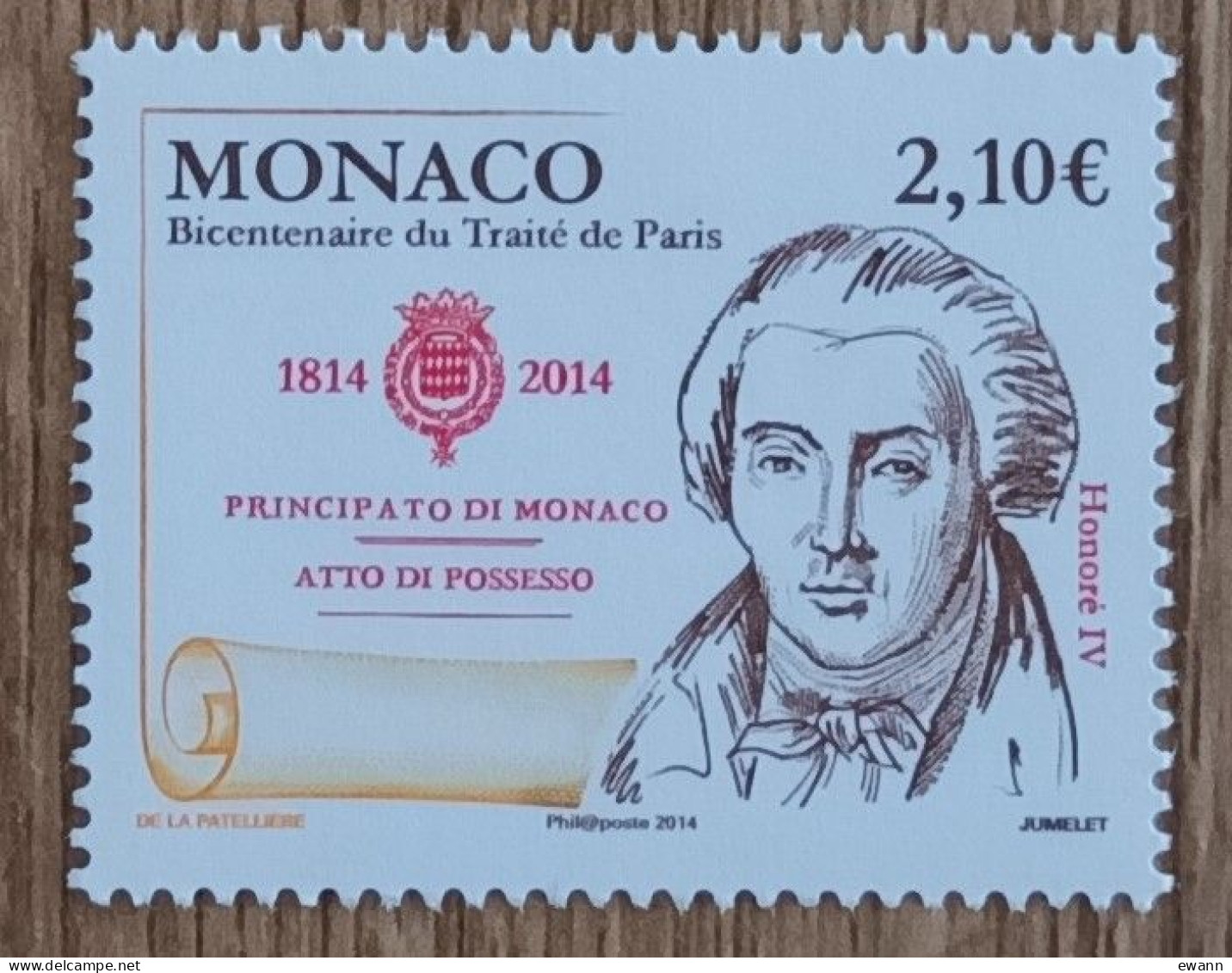 Monaco - YT N°2930 - Traité De Paris - 2014 - Neuf - Unused Stamps