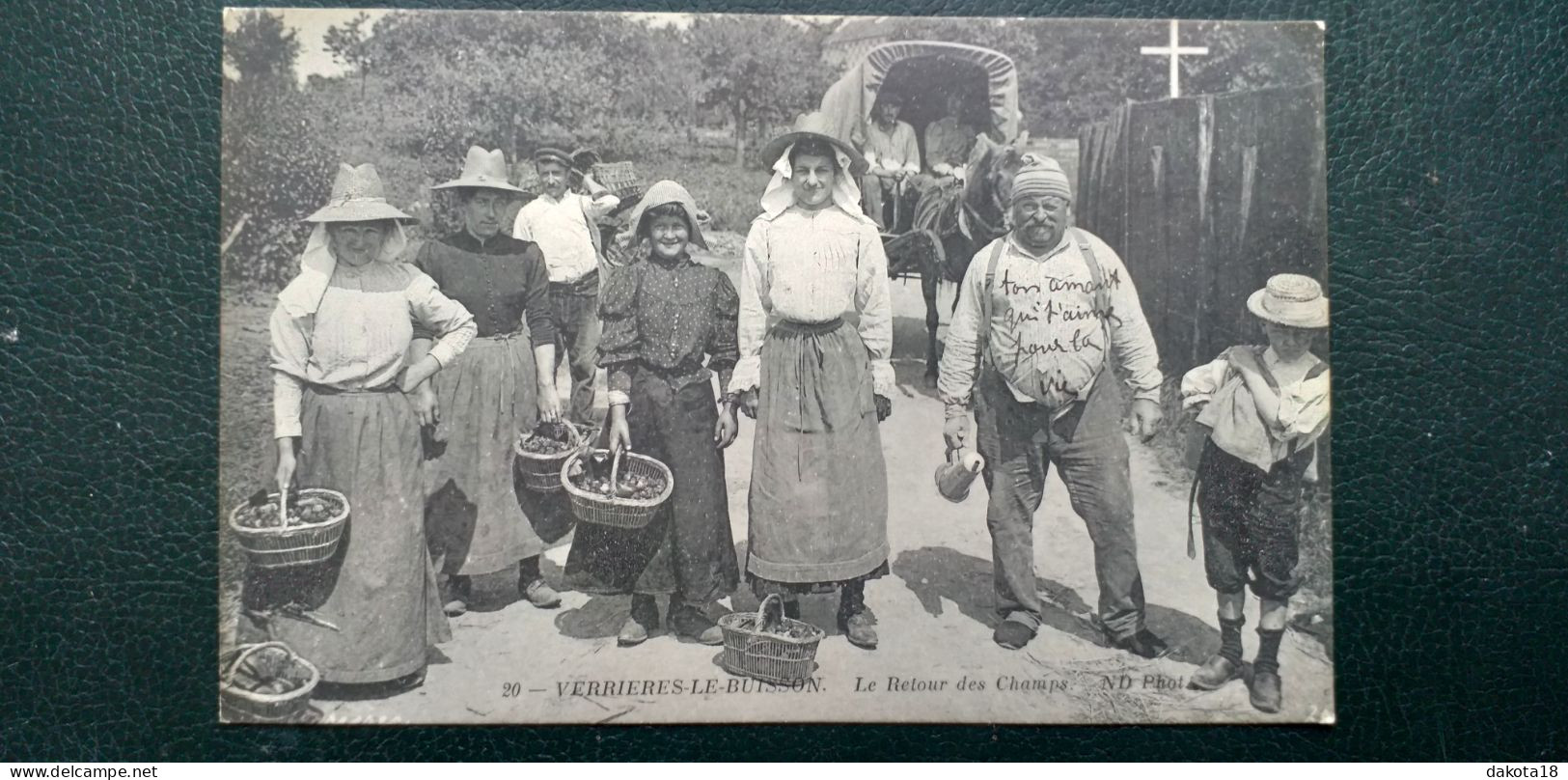 91 , Verrières Le Buisson , Le Retour Des Champs En 1912......beau Plan - Verrieres Le Buisson