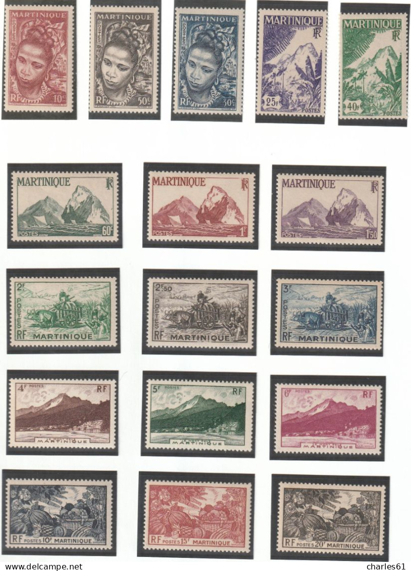 MARTINIQUE - LOT TIMBRES (1892-1947) neufs **/*/OBL : cote +1200€