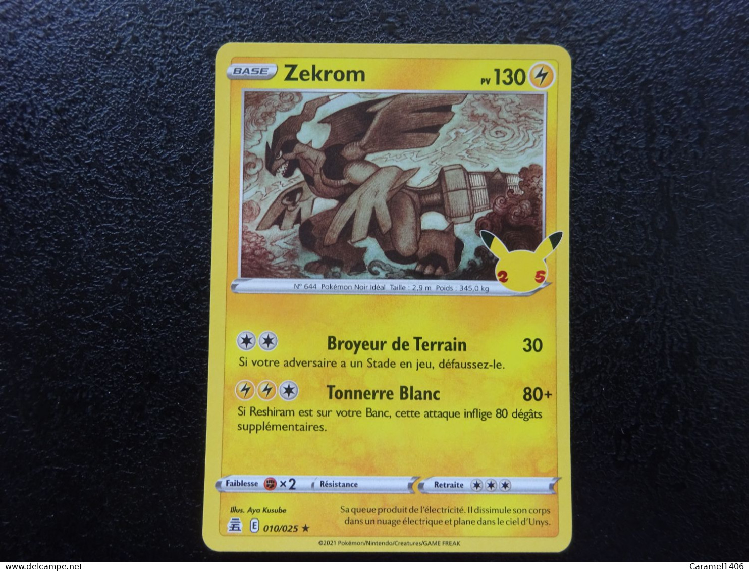 ZEKROM 130 PV HOLOGRAPHIQUE 010/025  25 ANS COMME NEUVE - Sonstige & Ohne Zuordnung