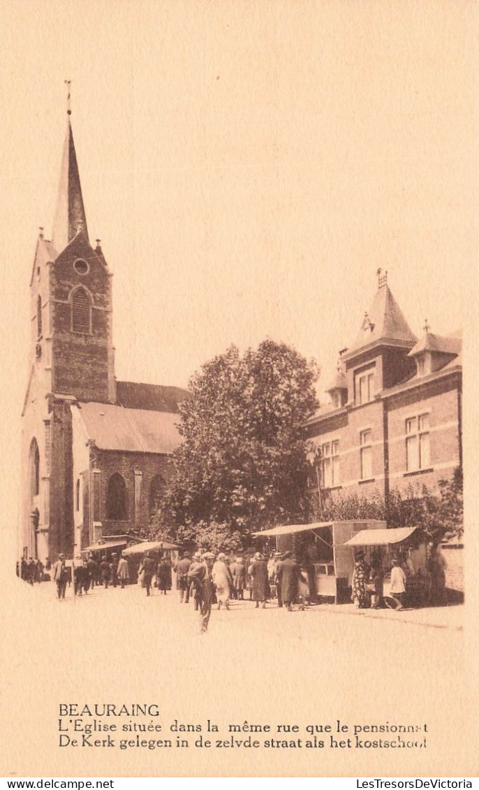 BELGIQUE - Beauraing - L'église Située Dans La Même Rue Que Le Pensionnat - Animé  - Carte Postale Ancienne - Beauraing