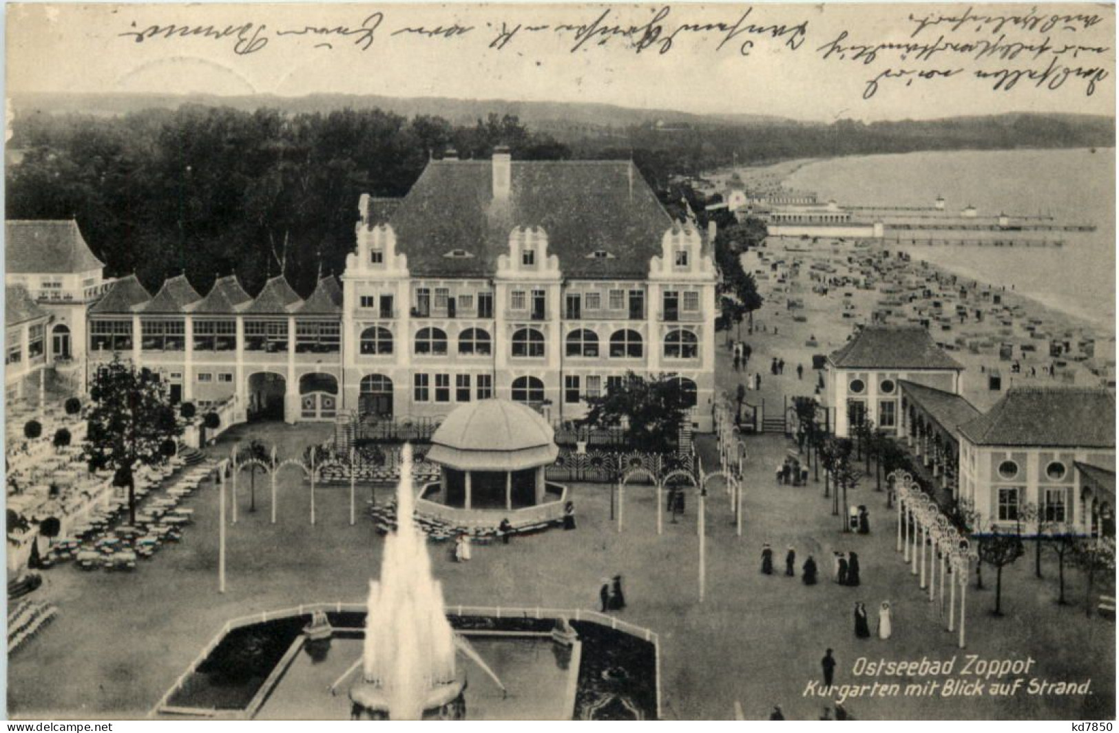 Zoppot - Kurgarten Mit Blick Auf Strand - Danzig