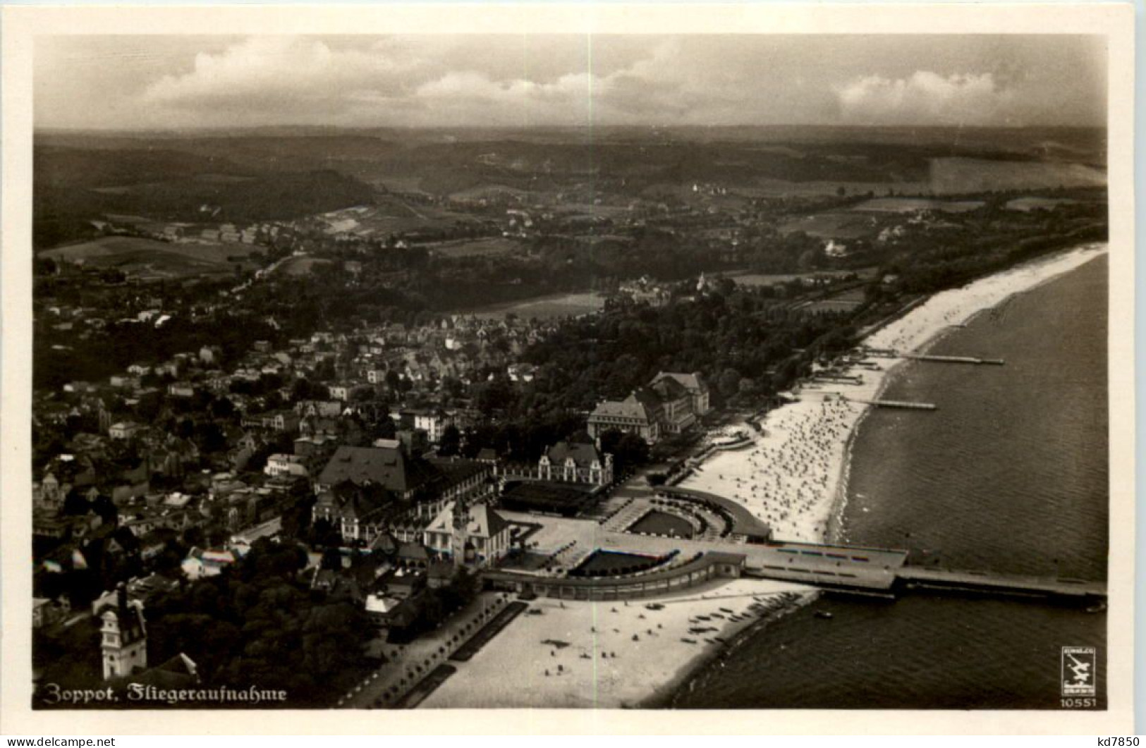 Ostseebad Zoppot - Fliegeraufnahme - Danzig