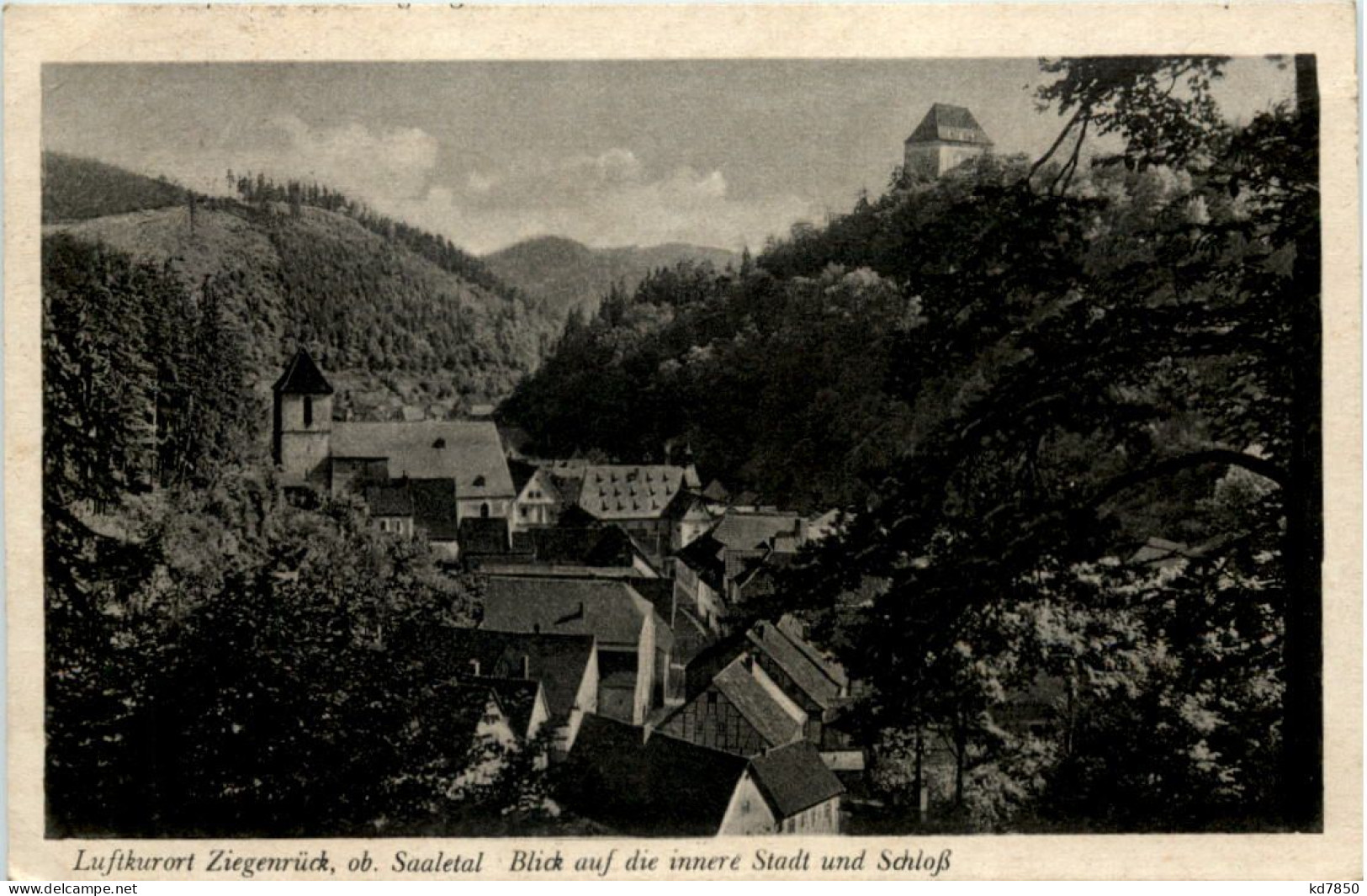 Kurort Ziegenrück Ob Saaletal, Blick Auf Die Innere Stadt Und Schloss - Ziegenrück