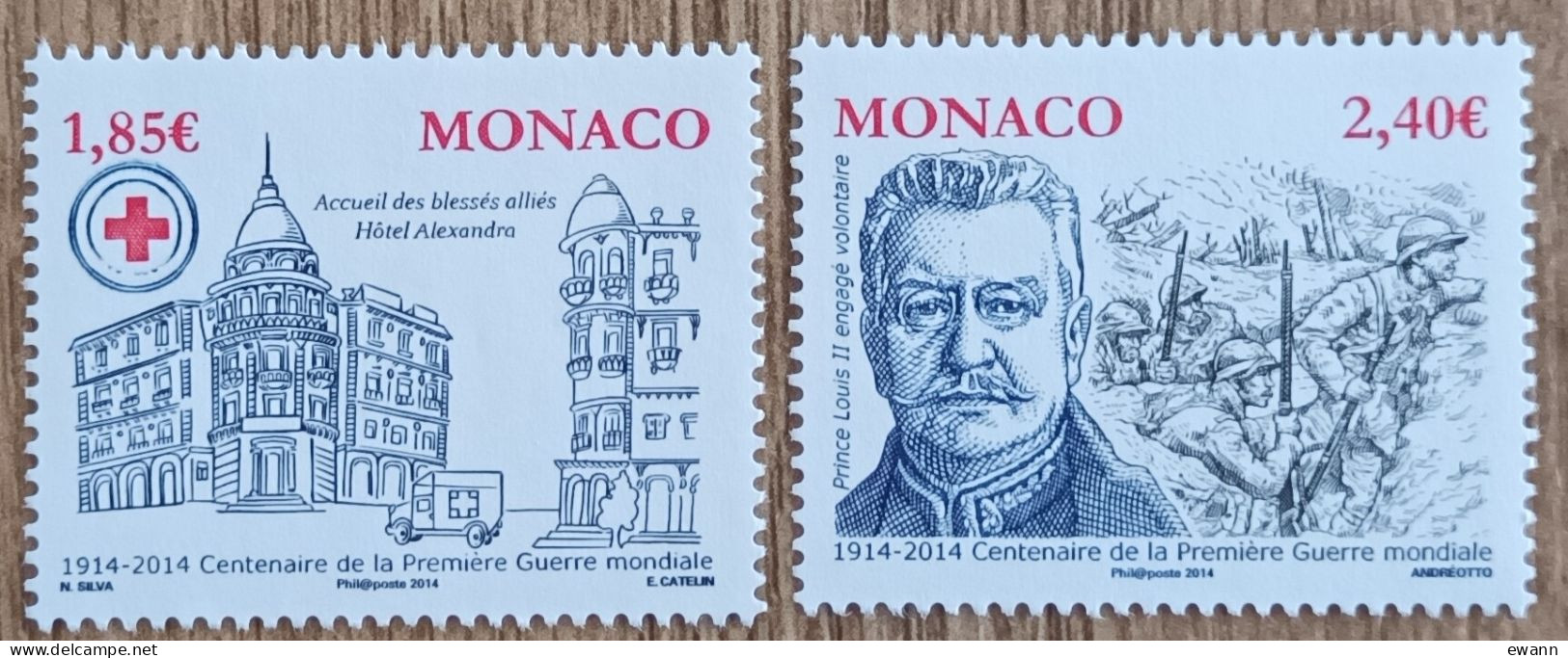 Monaco - YT N°2939, 2940 - Centenaire Du Début De La 1re Guerre Mondiale - 2014 - Neuf - Unused Stamps