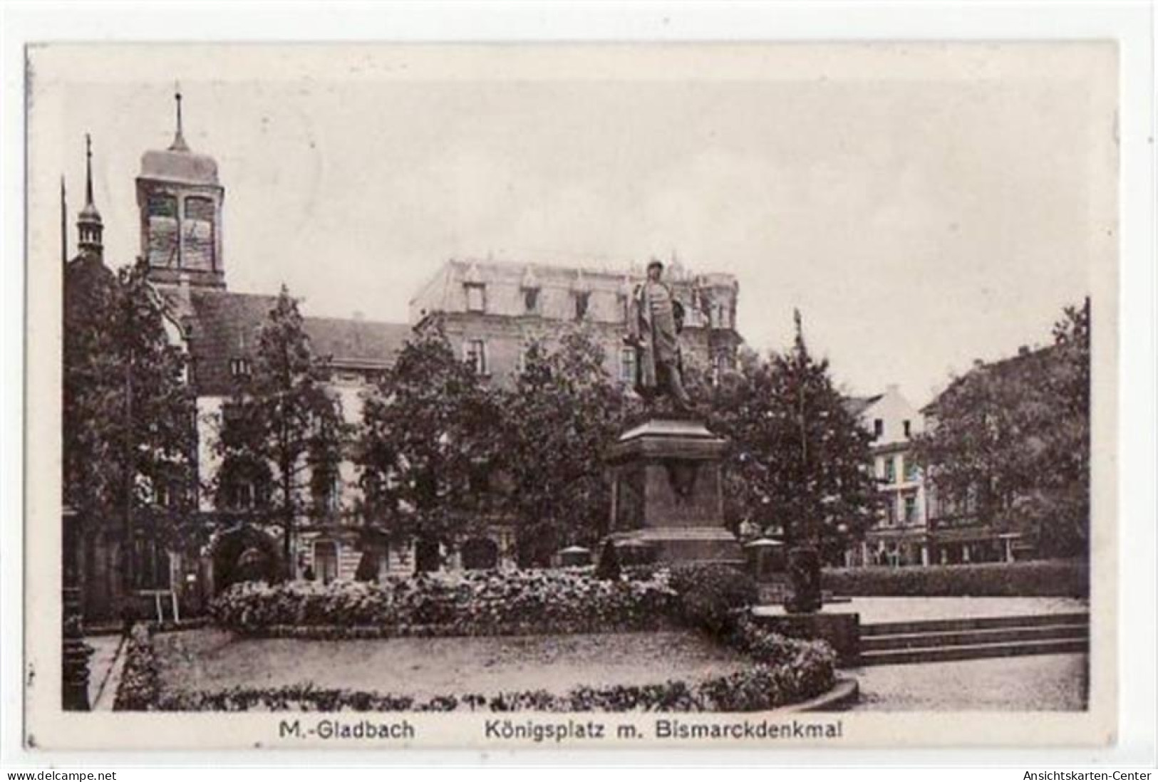 39059702 - Moenchengladbach Mit Koenigsplatz U. Bismarckdenkmal Gelaufen, Mit Marke Und Stempel Von 1927. Gute Erhaltun - Mönchengladbach