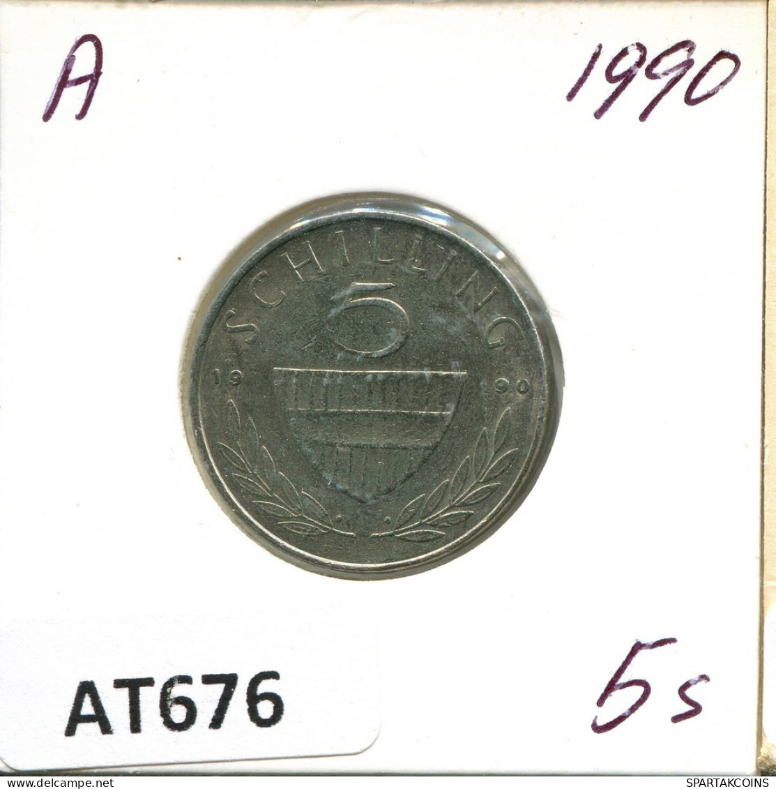 5 SCHILLING 1990 AUSTRIA Moneda #AT676.E.A - Autriche