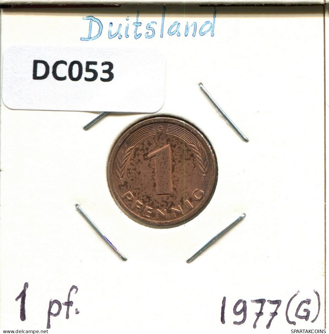 1 PFENNIG 1977 G WEST & UNIFIED GERMANY Coin #DC053.U.A - 1 Pfennig