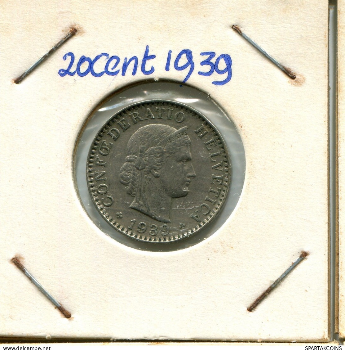 20 RAPPEN 1939 B SWITZERLAND Coin #AX981.3.U.A - Andere & Zonder Classificatie