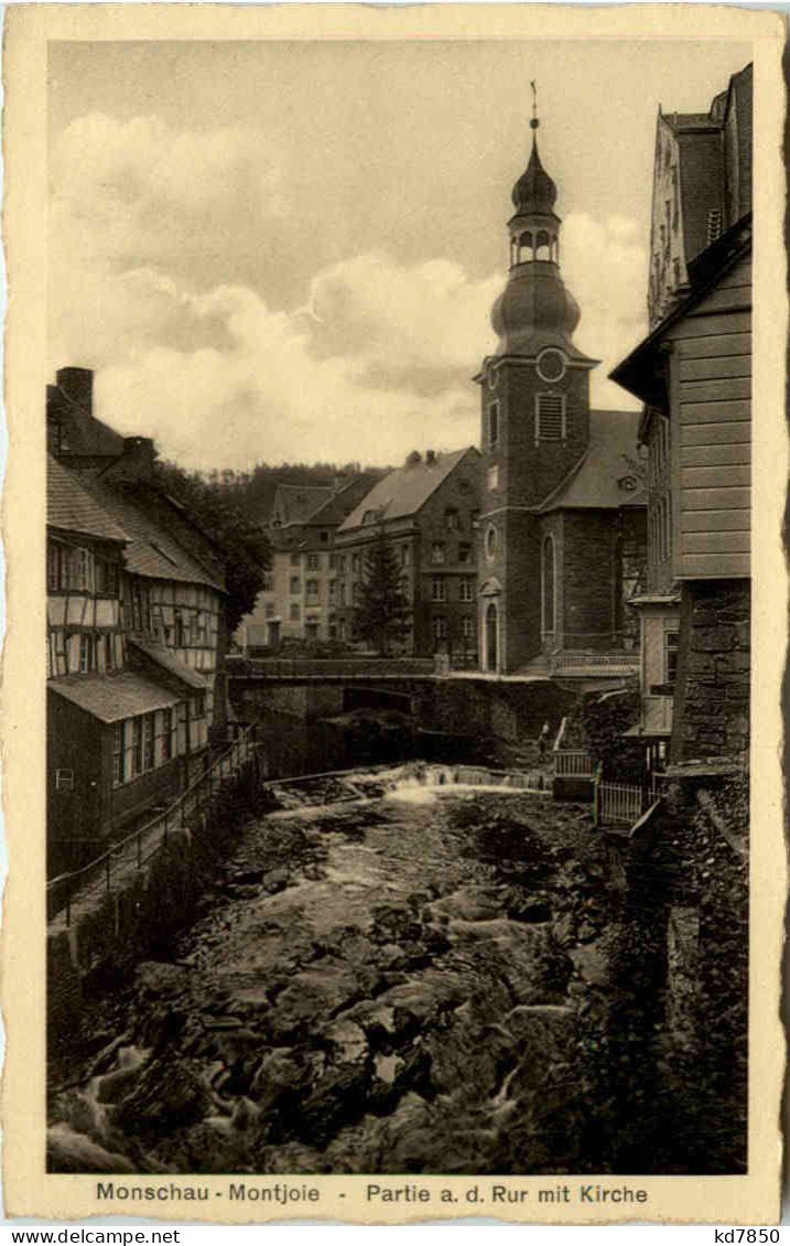 Montjoie-Monschau-Eifel, Partie An Der Rur Mit Kirche - Monschau