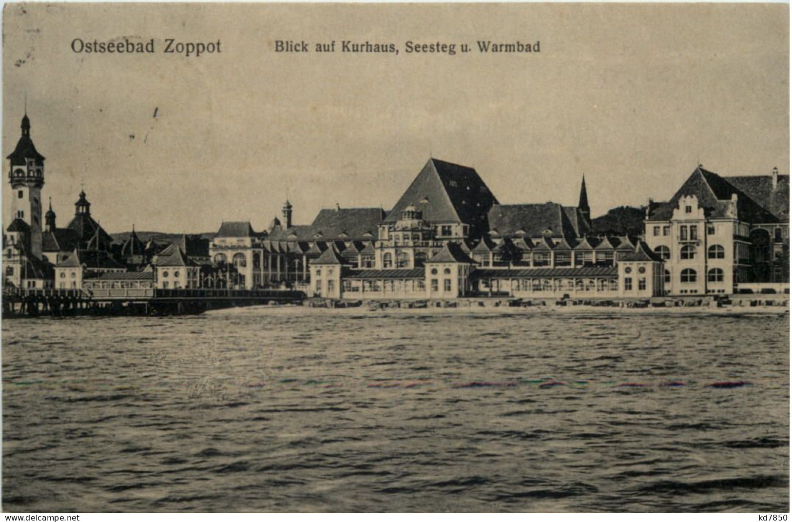 Ostseebad Zoppot - Blick Auf Kurhaus Seesteg Und Warmbad - Danzig