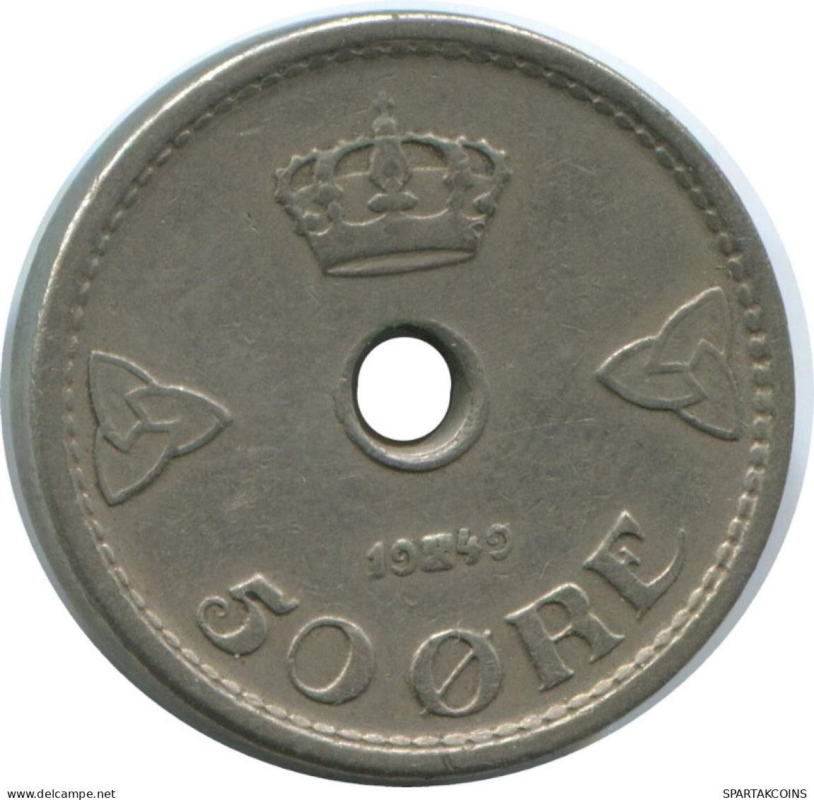 50 ORE 1949NORUEGA NORWAY Moneda #AE766.16.E.A - Norvège