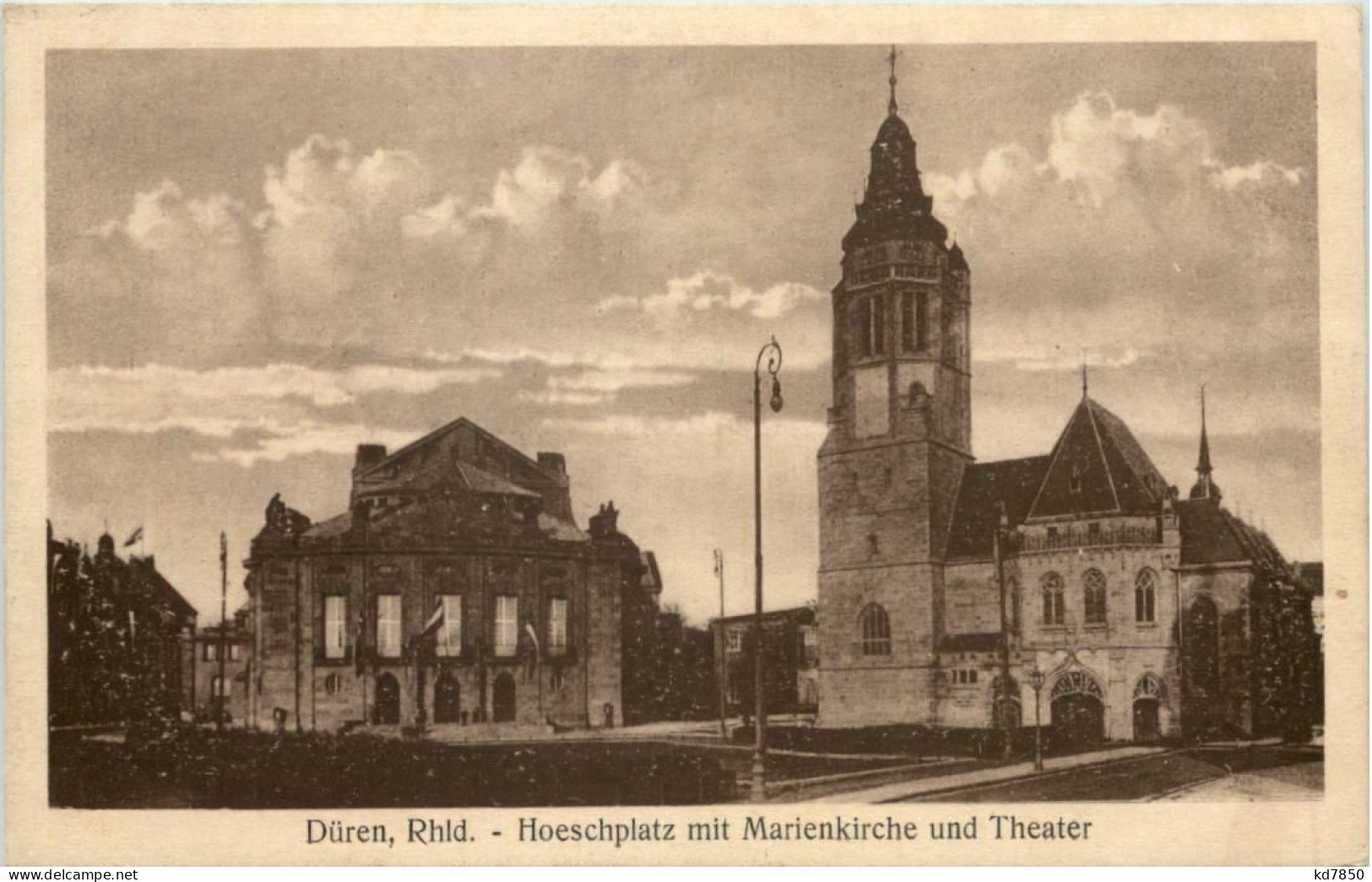 Düren, Hoeschplatz Mit Marienkirche Und Theater - Düren