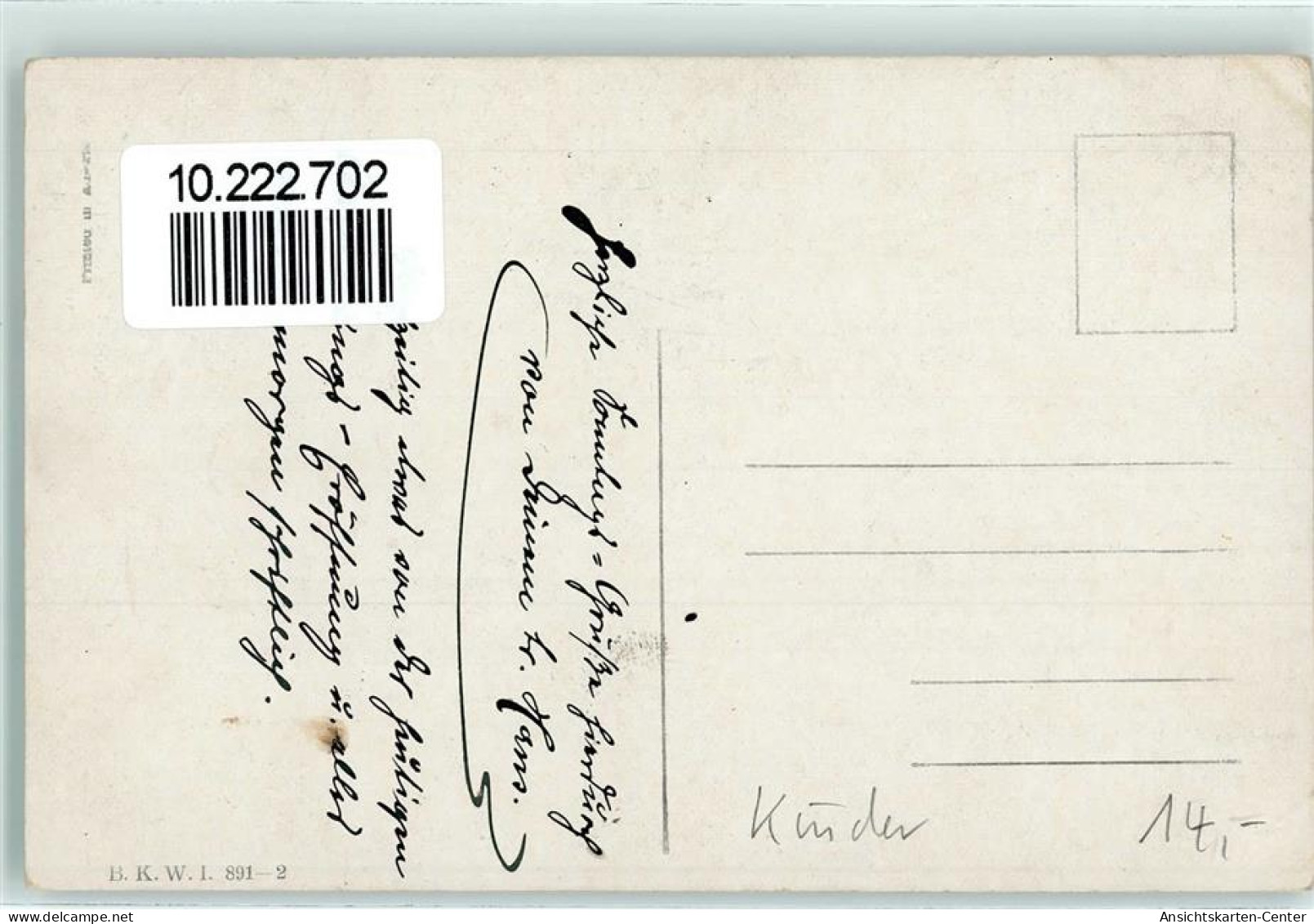 10222702 - Verlag BKW Serie 891-4 Biedermeier Kinder - Feiertag, Karl