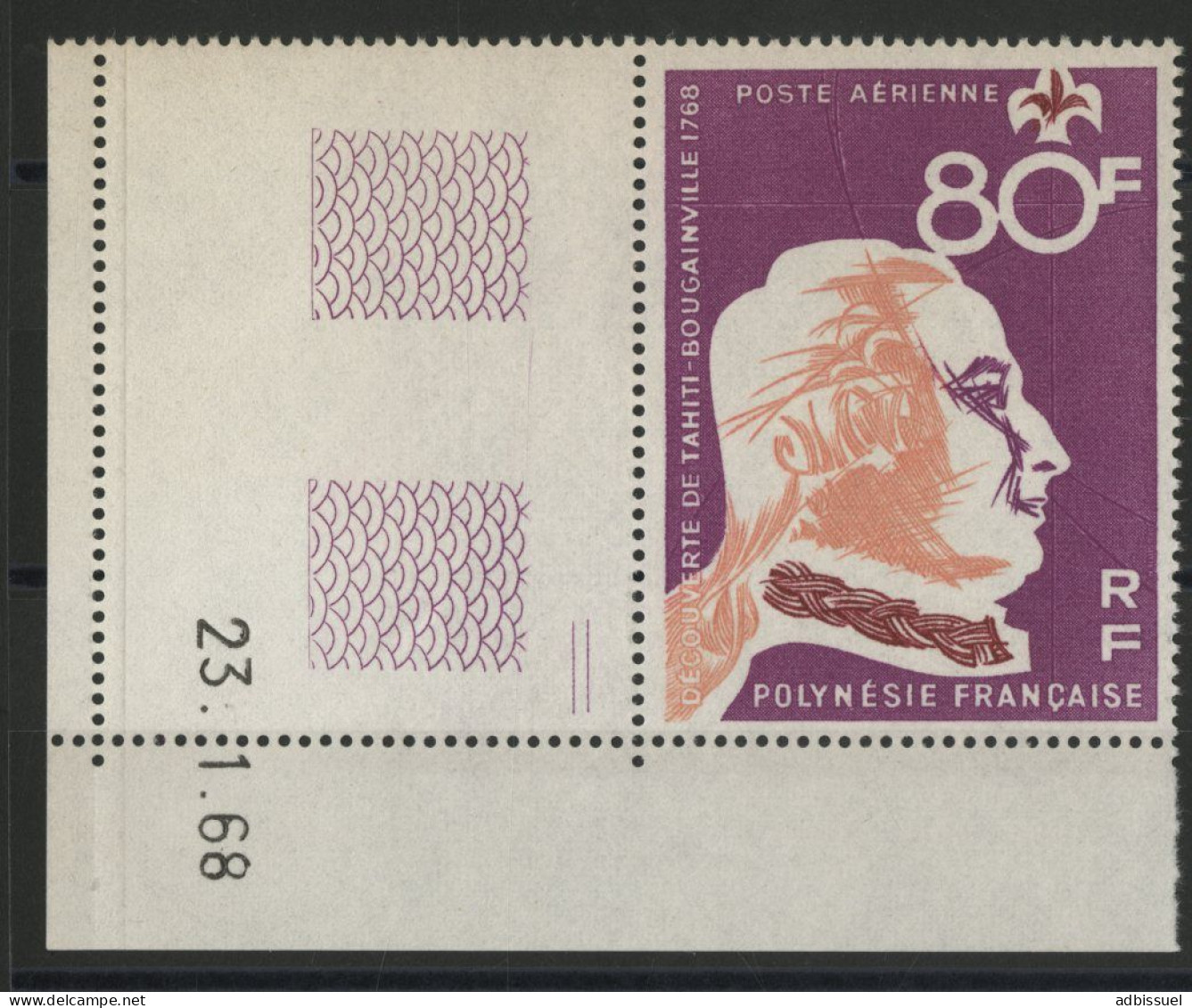 POLYNESIE Poste Aérienne PA N° 24 Neuf ** (MNH) Avec Coin Daté 23/1/68 TB - Ongebruikt