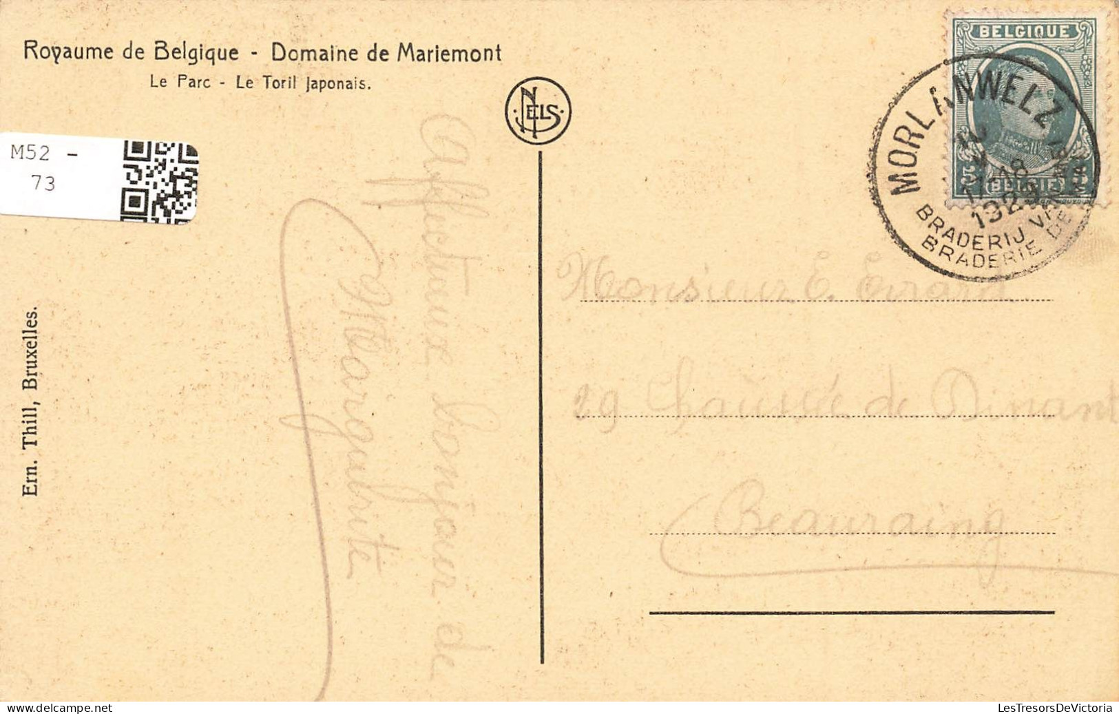 BELGIQUE - Royaume De Belgique - Domaine De Mariemont - Le Parc Et Le Toril Japonais - Carte Postale Ancienne - Morlanwelz
