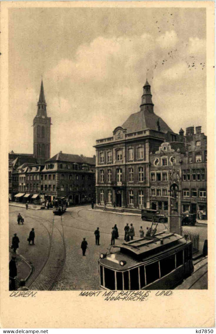 Düren, Markt Mit Rathaus Und Annakirche - Düren