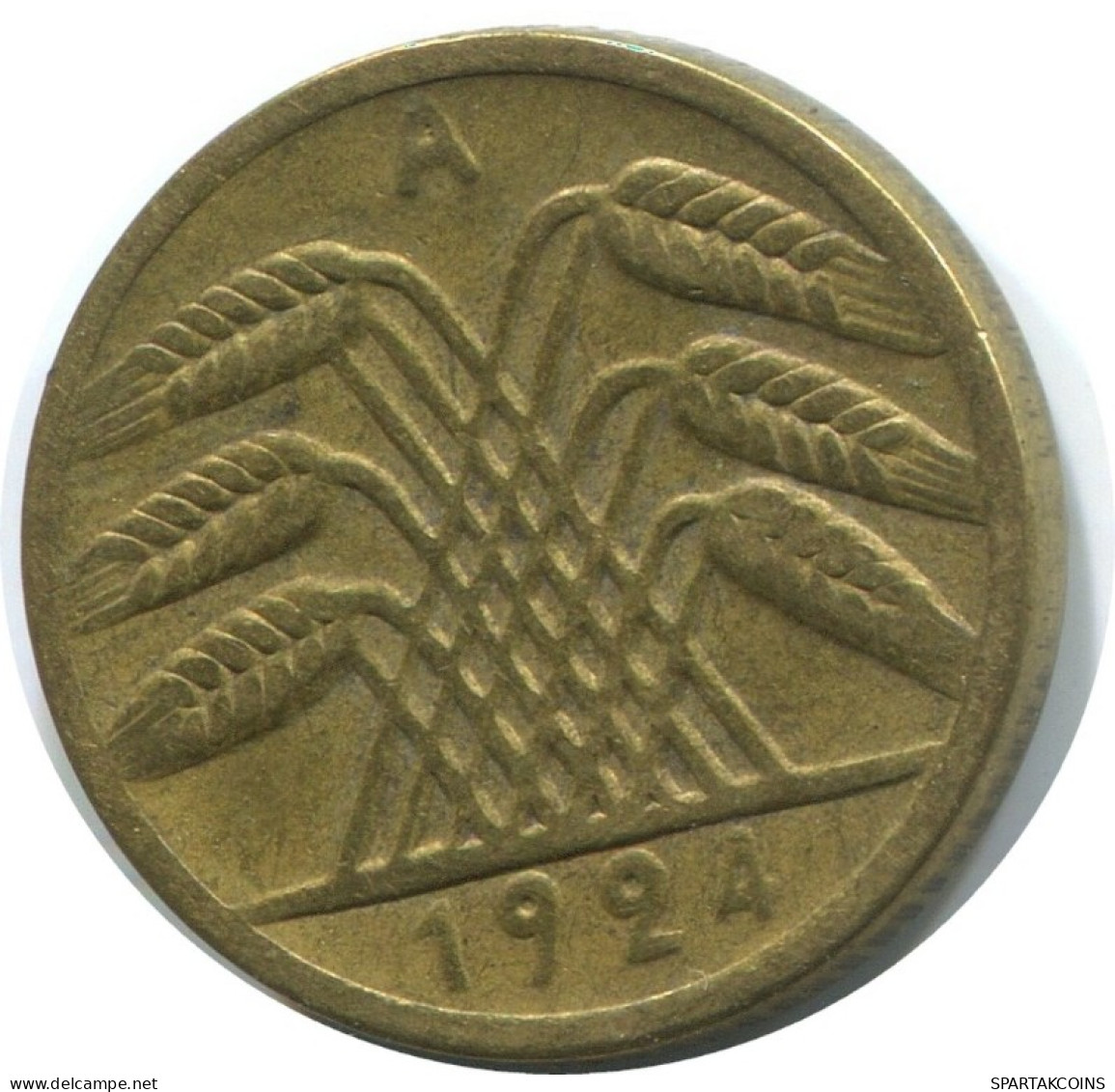 5 REINTENPFENNIG 1924 A ALLEMAGNE Pièce GERMANY #AD817.9.F.A - 5 Rentenpfennig & 5 Reichspfennig