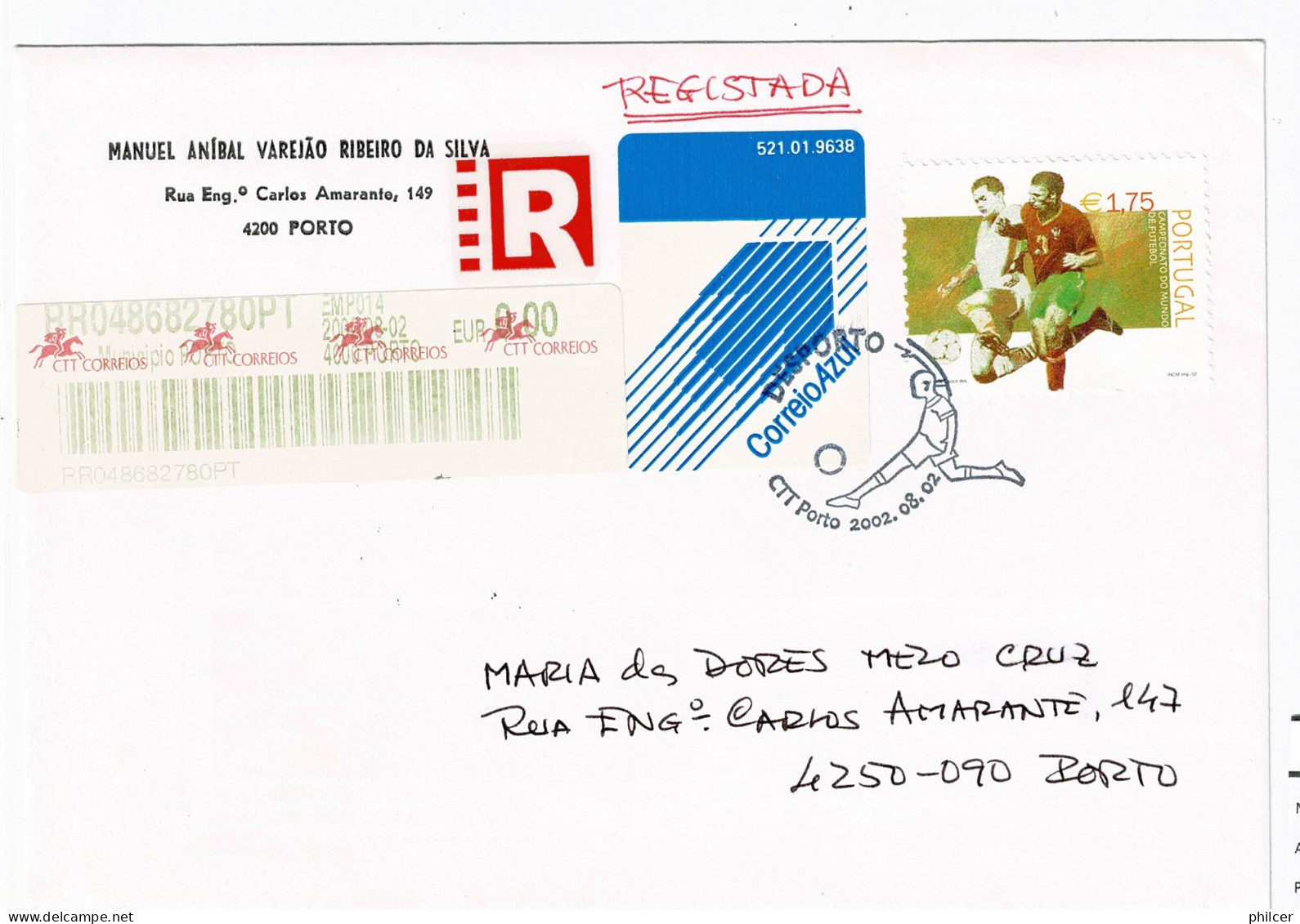 Portugal, 2002, # 2897, Para O Porto - Covers & Documents