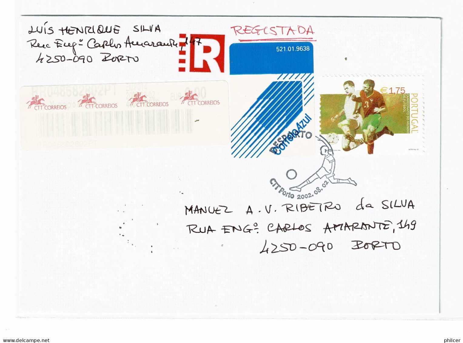 Portugal, 2002, # 2897, Para O Porto - Covers & Documents