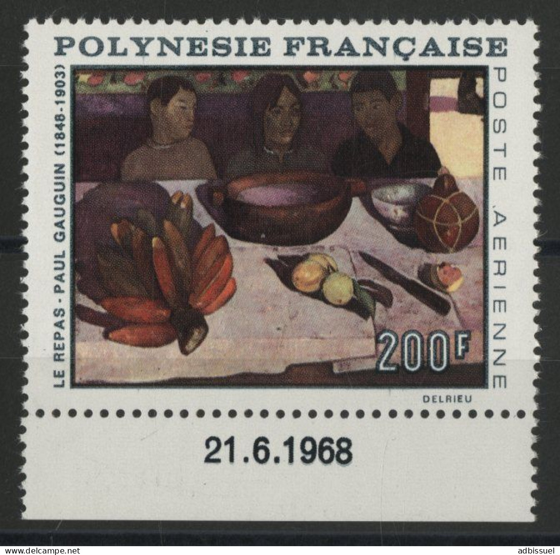 POLYNESIE Poste Aérienne PA N° 25 Neuf ** (MNH) Cote 53 € Avec Bord De Feuille Daté 21/6/68 TB - Unused Stamps