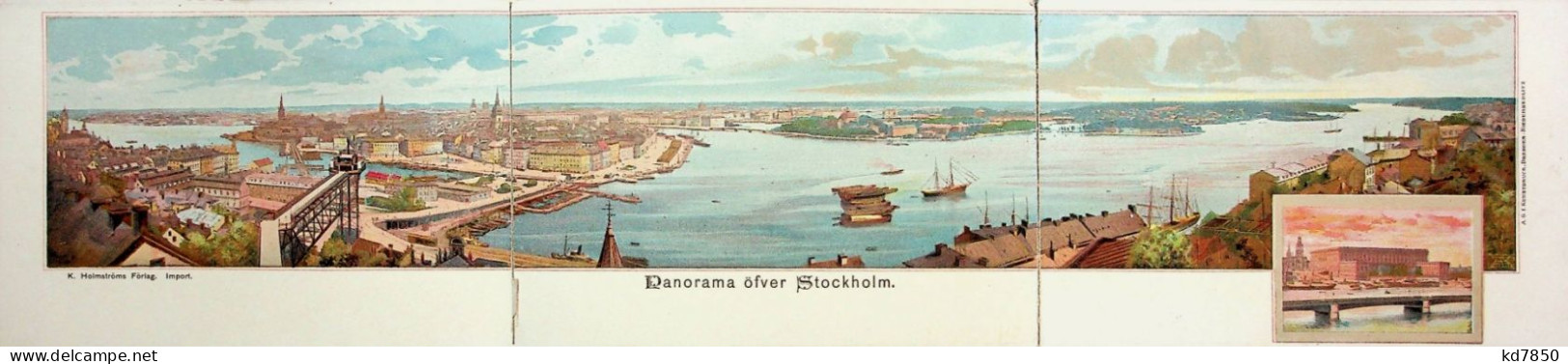 Panorama öfver Stockholm - Klappkarte - Schweden