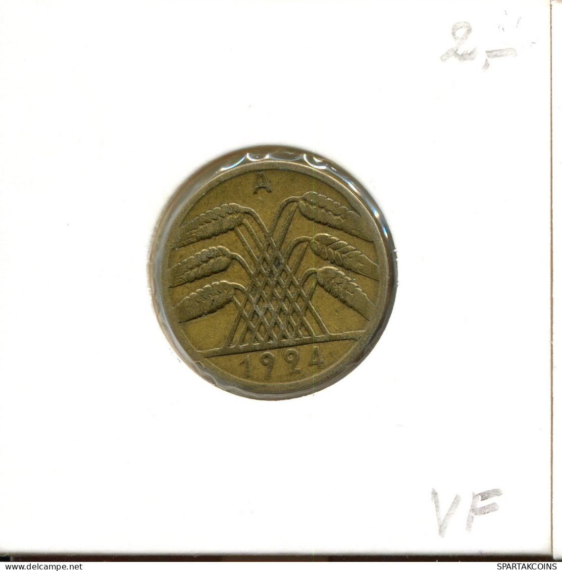 10 RENTENPFENNIG 1924 A GERMANY Coin #DA796.U.A - 10 Renten- & 10 Reichspfennig
