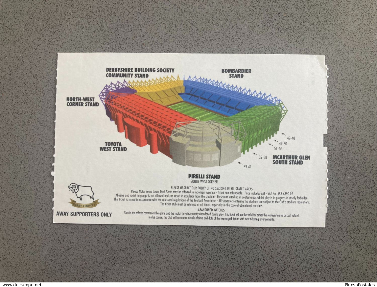 Derby County V Millwall 2002-03 Match Ticket - Tickets D'entrée