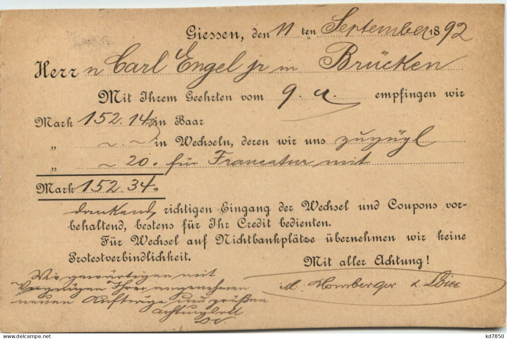 Giessen - Ganzsache 1892 - Giessen