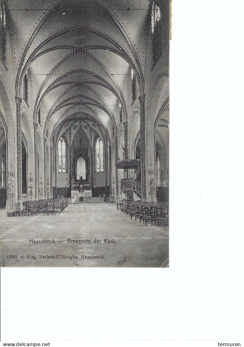 Haasdonk :Binnenzicht Der Kerk , Begin Jaren 1900 - Beveren-Waas