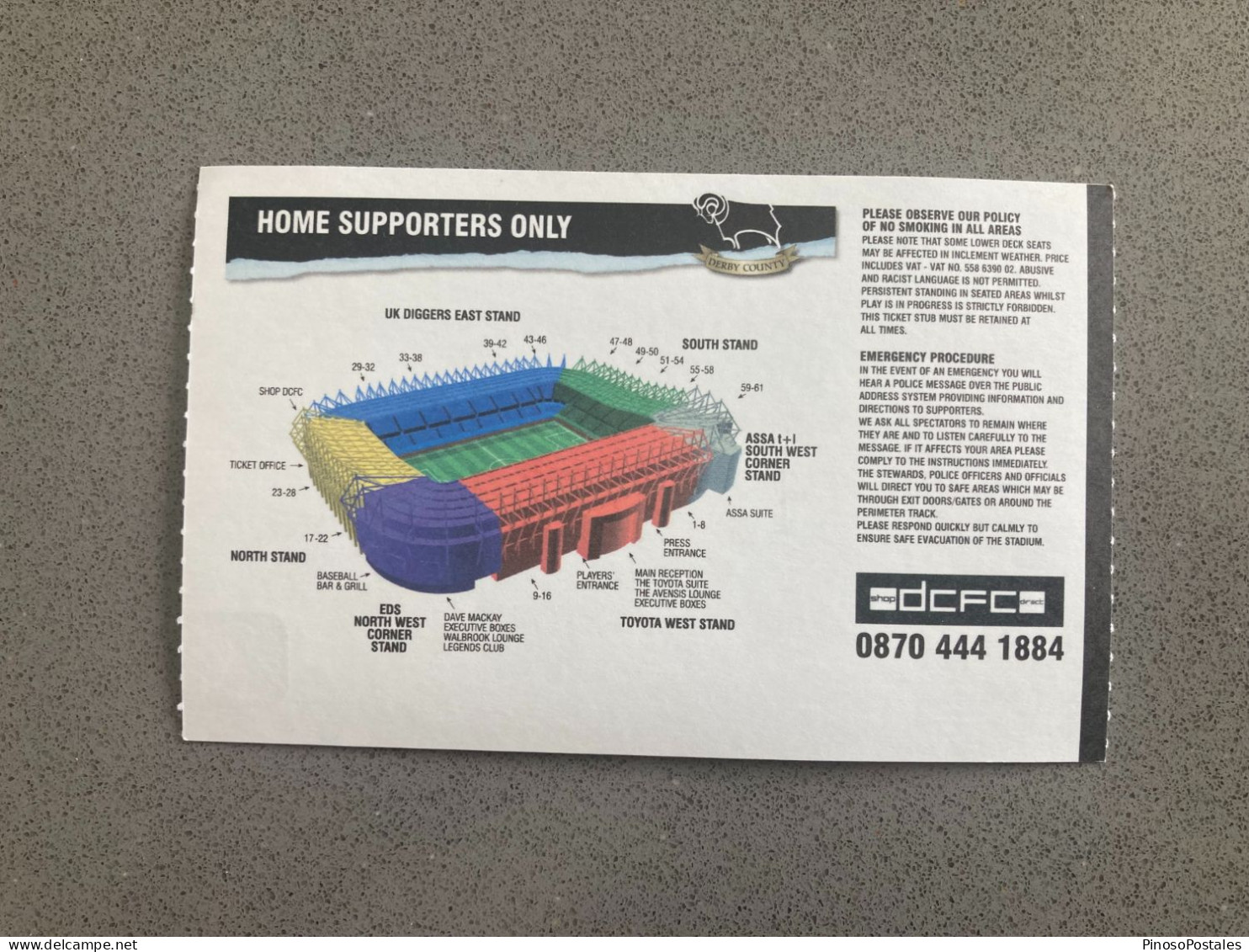 Derby County V Luton Town 2006-07 Match Ticket - Tickets D'entrée