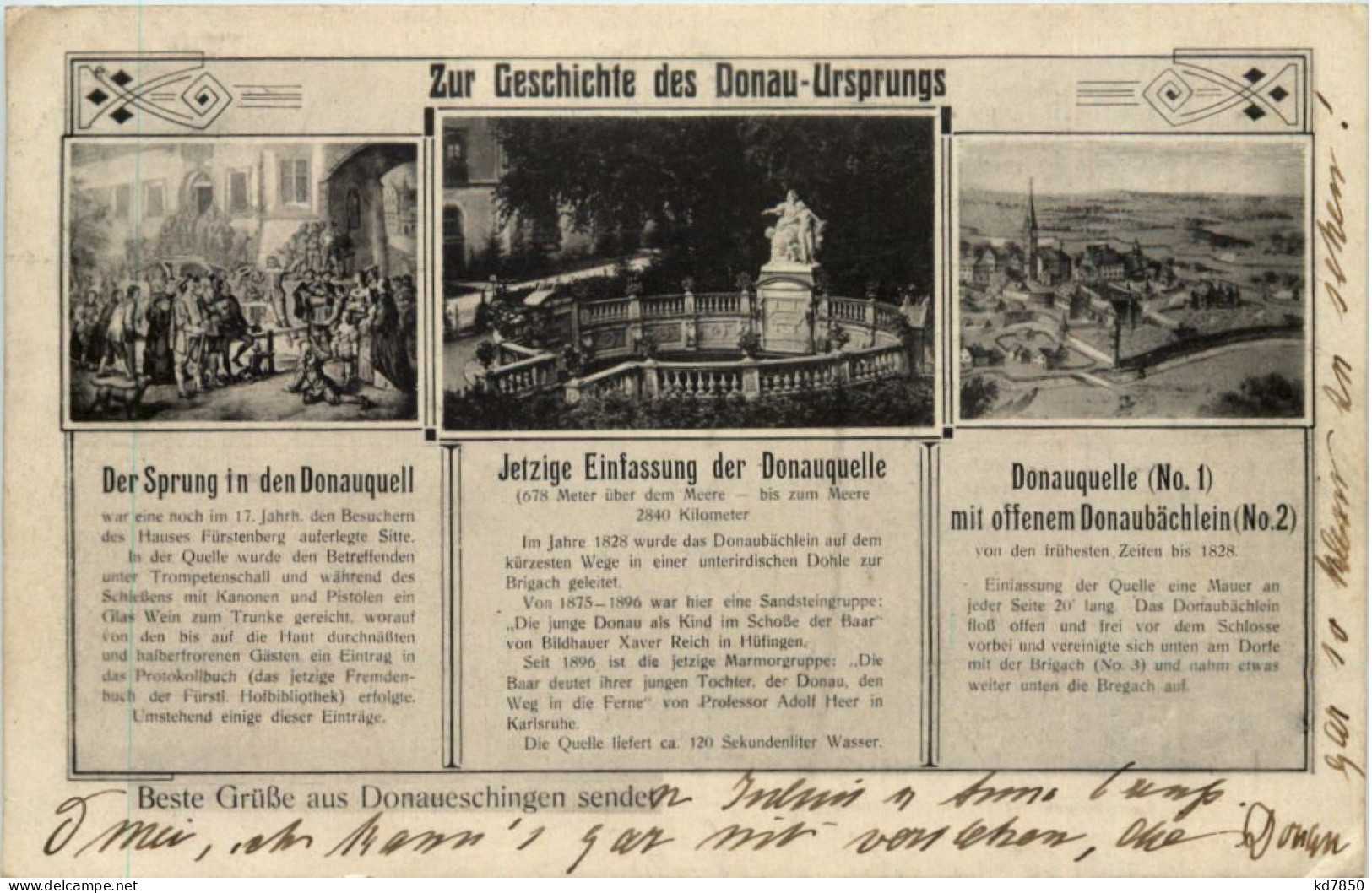 Donaueschingen, Grüsse, Geschichte Des Donau-Ursprungs - Donaueschingen