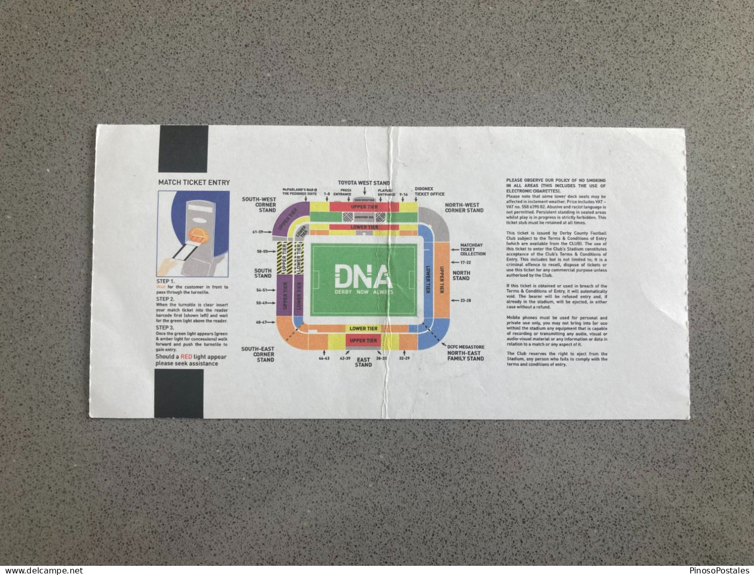 Derby County V Charlton Athletic 2013-14 Match Ticket - Tickets D'entrée