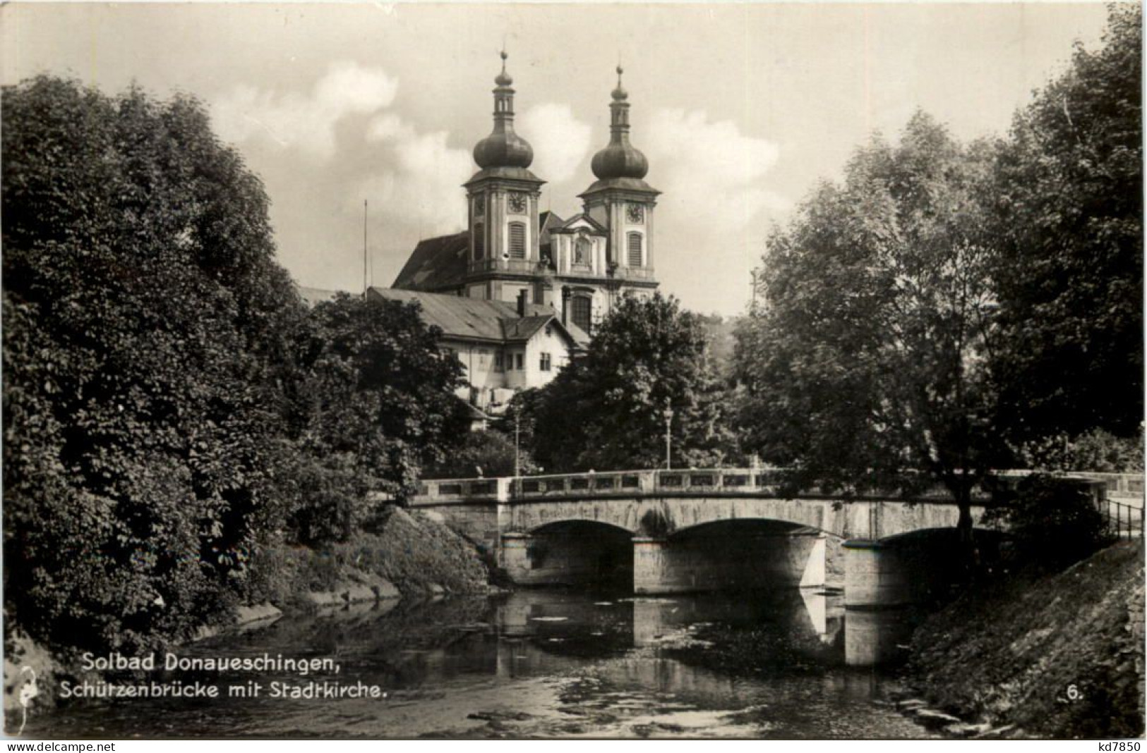 Donaueschingen, Schützenbrücke Mit Stadtkirche - Donaueschingen