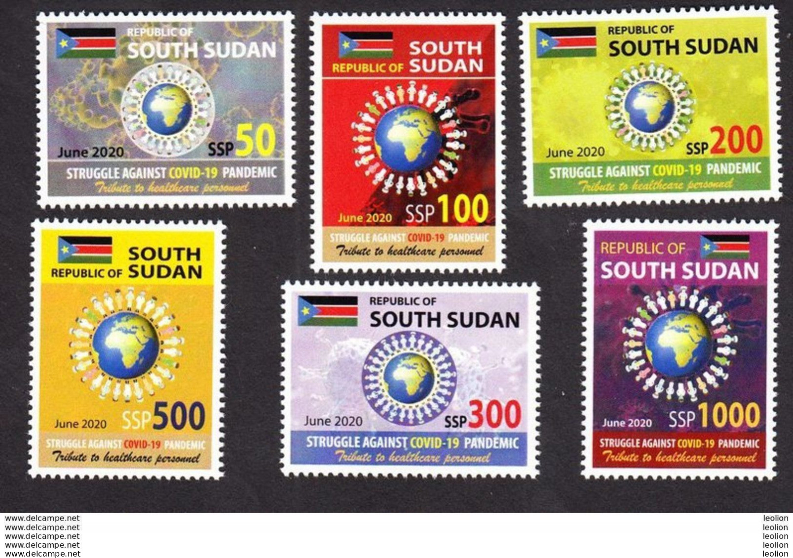 SOUTH SUDAN New 2020 Stamps Issue Health Workers Fighting Covid-19 Pandemic SOUDAN Du Sud Südsudan - Zuid-Soedan