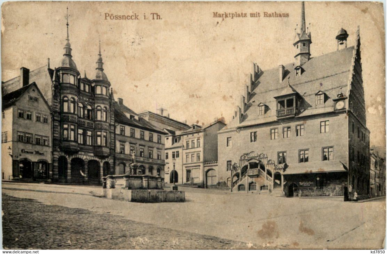 Pössneck, Marktplatz Mit Rathaus - Poessneck
