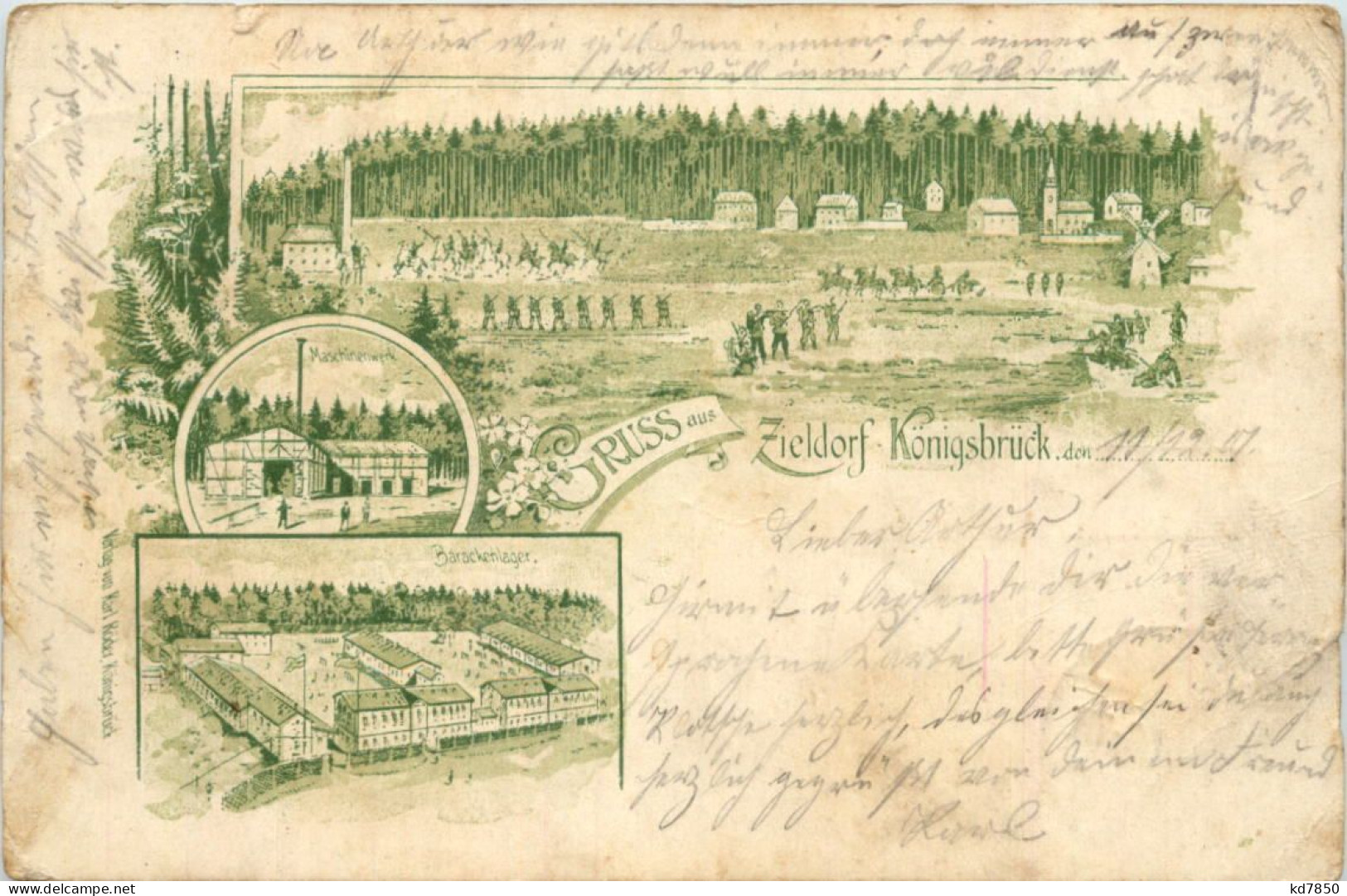 Gruss Aus Zieldorf Königsbrück - Litho - Koenigsbrueck