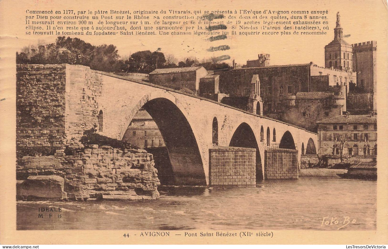FRANCE - Avignon - Pont Saint Bénéet (XII E Siècle) - Vue Panoramique - Carte Postale Ancienne - Avignon (Palais & Pont)